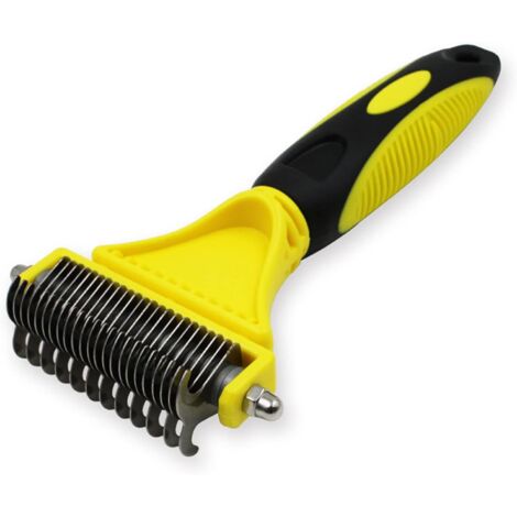 Peigne double face en acier inoxydable 12+23 pour animaux de compagnie, peigne professionnel pour chiens