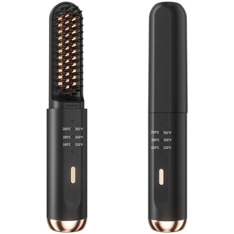 Peigne lisseur sans fil pour barbe et cheveux, mini, anti-brûlure, arrêt automatique, portable pour les voyages, cadeau unique pour lui