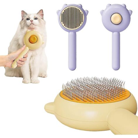 Peigne magique pour animaux, brosse nettoyante pour poils d'animaux (nouveauté 2023), brosse de toilettage autonettoyante pour chats, peigne lisseur, brosses de massage pour animaux longs et courts, v