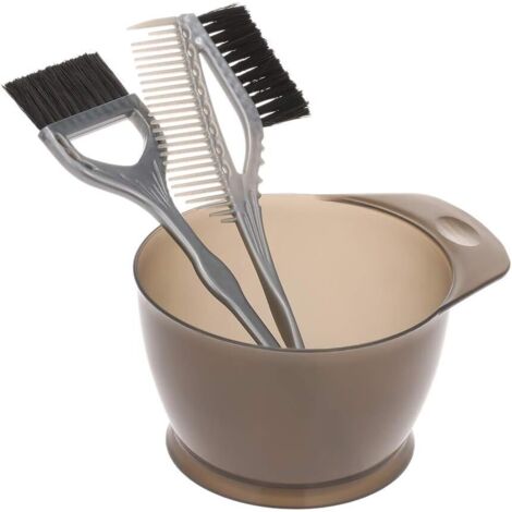 Peigne Pinceau Brosse Bol Pour Coloration Cheveux Teinture Décolorante Coiffure, Kit De Colorations Cheveux Bol Et Brosses, Kit de Outils de Cheveux Coloration - 3 Pcs,