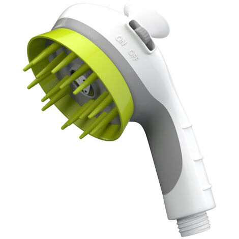 Peigne pour animaux de compagnie douche pulvérisateur pulvérisateur brosse pour chiens et chats toilettage des mains pommeau de douche(Blanc)