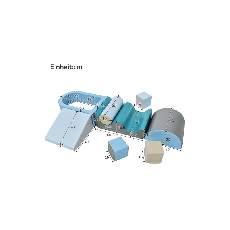 Live House - 9 blocs de construction pour courir et grimper. Blocs de construction pour enfants. Escaliers, toboggan et piscine à balles pour enfants