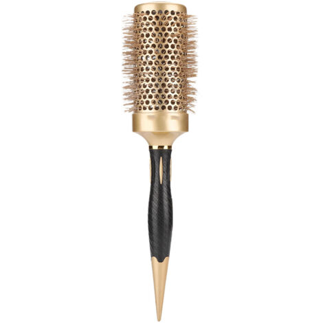 Peigne Rouleau en Céramique et Aluminium Doré - Outil de Coiffure pour Salon et Maison