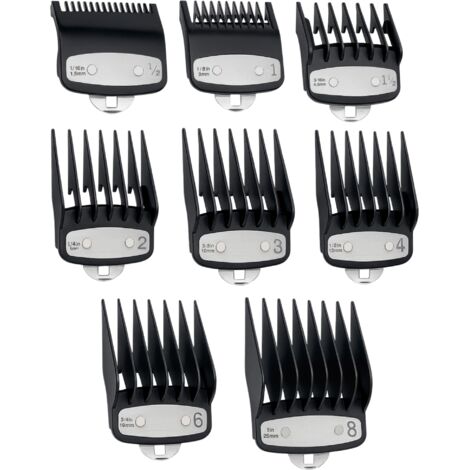 Peignes pour sabot compatible avec tondeuse Wahl - Sabot cheveux barbe clip metallique 8 longueurs de coupe 1,5-3-4,5-6-10-13-19-25mm Phonillico®