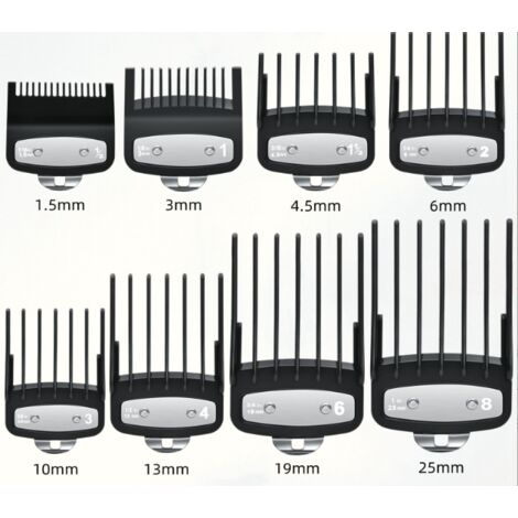 Peignes pour tondeuse à cheveux Wahl, peigne à clip en métal, 8 longueurs de coupe