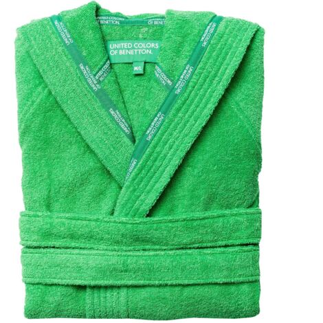 Peignoir à capuche, Taille M/L, 100% coton doux, séchage rapide, certifié Oeko-Tex, peignoir unisexe pour la douche, lavable en machine, couleur verte