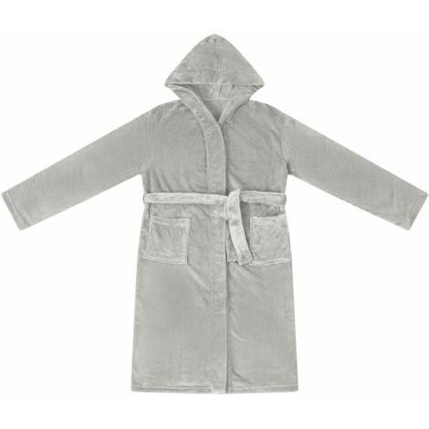 Peignoir avec capuche Gris s Flanelle CFW67388