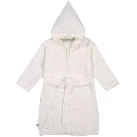 Peignoir Bébé - Gaze de Coton - 100 % Coton - Blanc - 12-18 mois