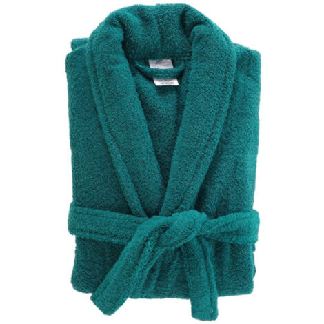 Peignoir Col Châle en Coton "Tendresse" Émeraude