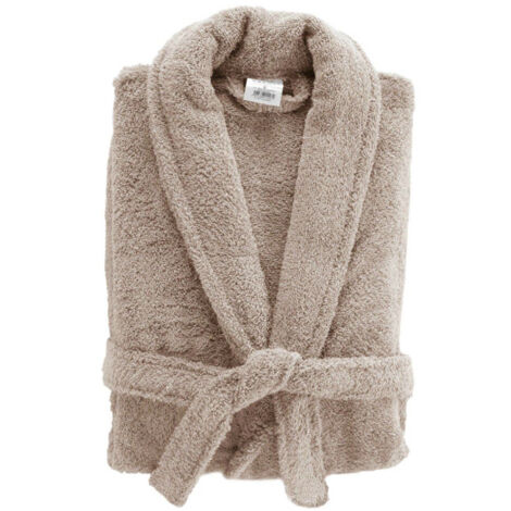 Peignoir Col Châle en Coton "Tendresse" Taupe