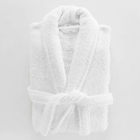 Peignoir col châle éponge Tendresse blanc