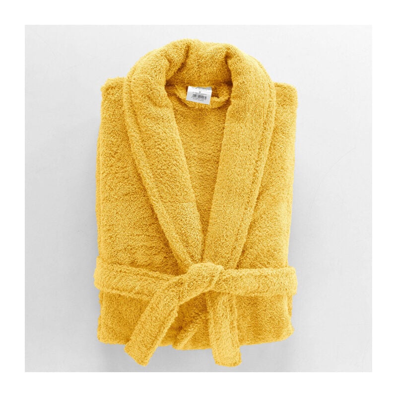 Peignoir Mixte Éponge Col Châle Uni – Tendresse 500 g/m² - Jaune