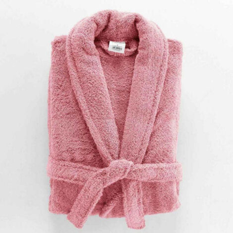 Peignoir confort en coton texture éponge - Rose - Taille unique - Livraison gratuite