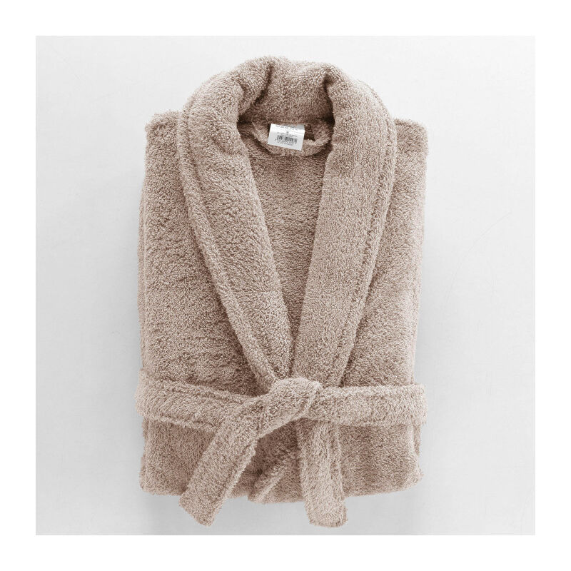 Peignoir Mixte Éponge Col Châle Uni – Tendresse 500 g/m² - Taupe