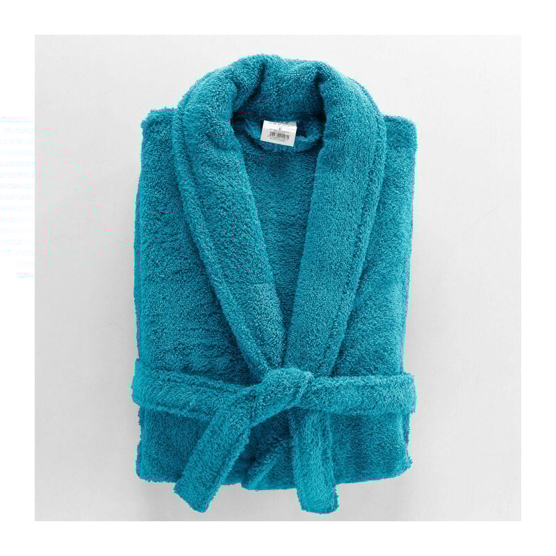 Peignoir Mixte Éponge Col Châle Uni – Tendresse 500 g/m² - Turquoise