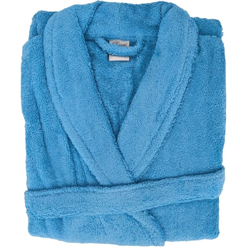 Peignoir coton royal cresent col châle m