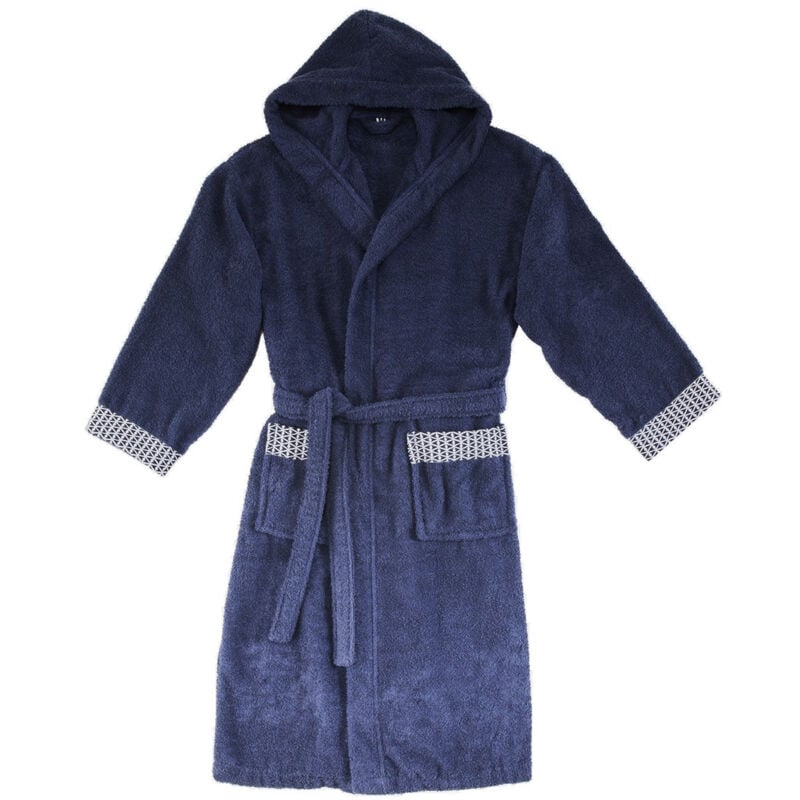 Peignoir adulte en coton éponge et broderie m