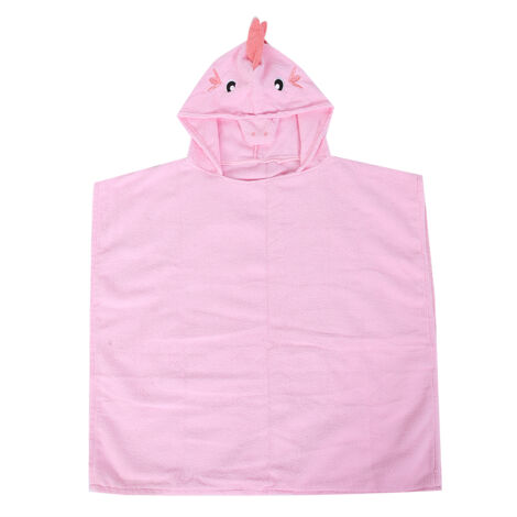 Peignoir de Bain Bébé Épais avec Capuche Serviette Animaux Cartoon Douce Rose