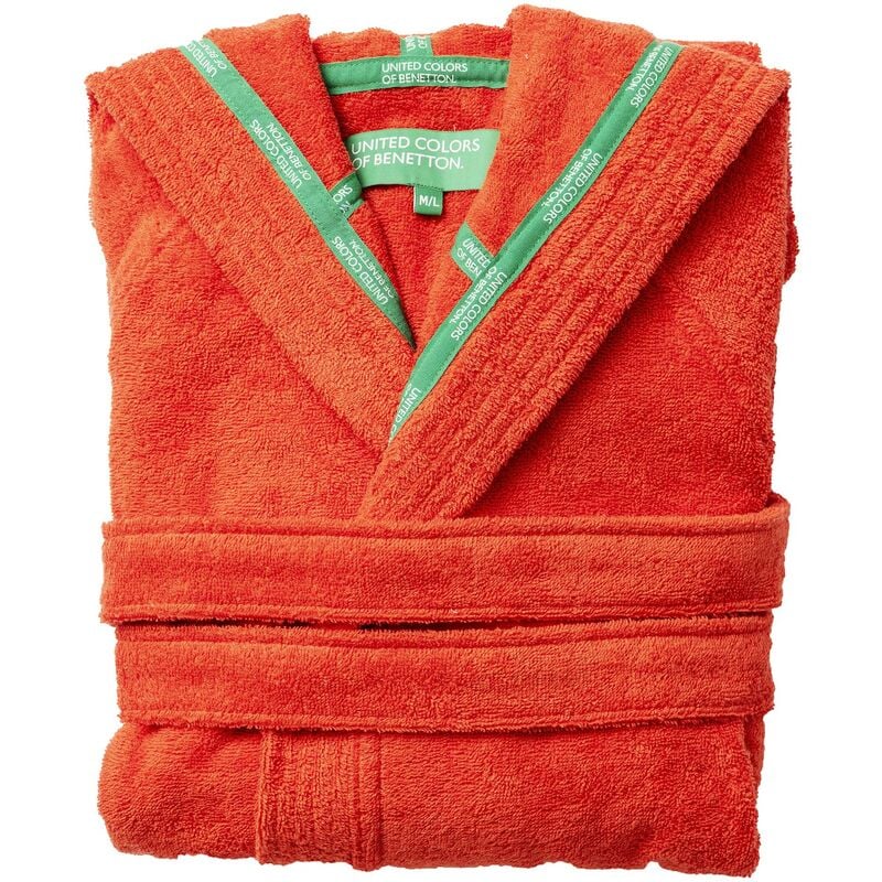 Rainbow peignoir capuche 100% coton rouge m/l 360 gsm - Benetton