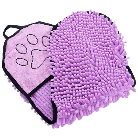 Peignoir de bain doux pour chien, serviette de bain à séchage rapide en fibres absorbantes pour chat --