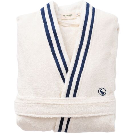 Peignoir écru S/M 320GSM 100% coton uni avec logo brodé El Ganso