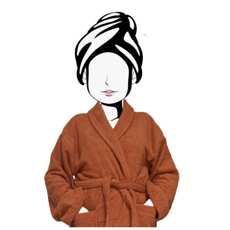Peignoir en coton 500gr/m2 Taille L LAGUNE terra, par Soleil d'Ocre