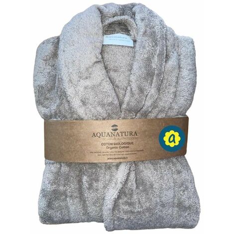 Peignoir en coton Bio, coloris gris, Taille S
