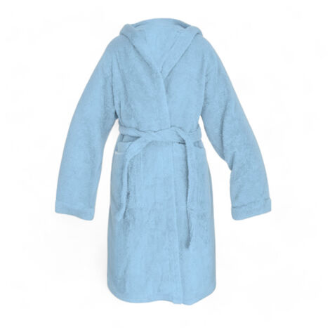 Peignoir en éponge de coton Hi Tech bleu clair pour garçon avec capuche, 400 gr/m², Tex Family, Fabriqué en Italie 4 ANS