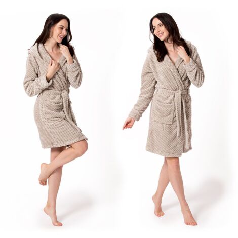 PEIGNOIR FEMME DIAMOND BEIGE L
