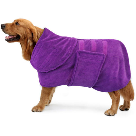 Peignoir pour chien, serviette absorbante et séchante, en microfibre, ajustable et rapide