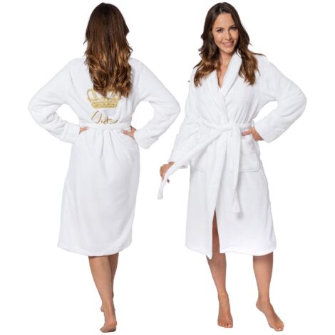 PEIGNOIR QUEEN WHITE COLLAR L
