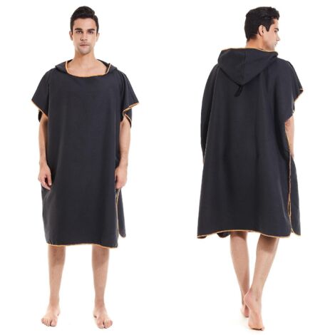Peignoir-serviette à capuche pour le surf, la natation et les changements de combinaison - Léger et compact, taille unique
