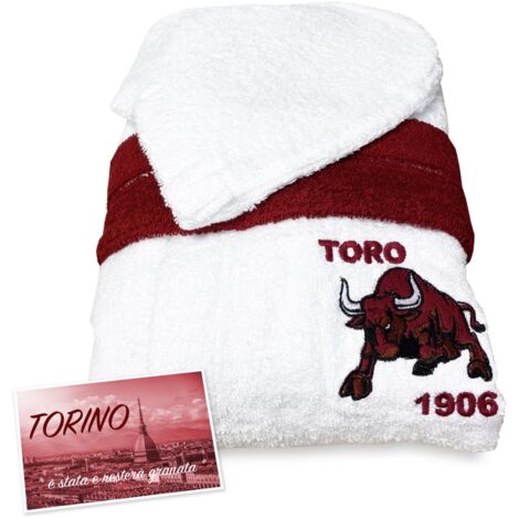PEIGNOIR TORO TORINO ENFANT GARÇON EN ÉPONGE de pur coton FABRIQUÉ EN ITALIE 8 ANS
