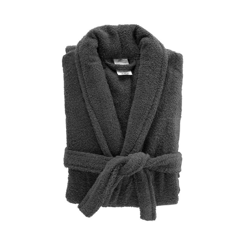 Peignoir Mixte Éponge Col Châle Uni – Tendresse 500 g/m² - Gris anthracite