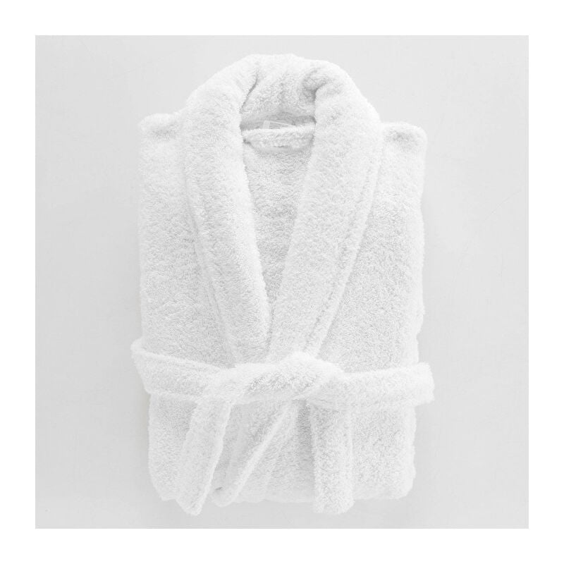 Peignoir Mixte Éponge Col Châle Uni – Tendresse 500 g/m² - Blanc