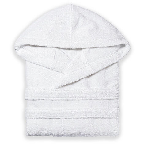 Peignoir Unisexe En Coton Blanc   Teddy