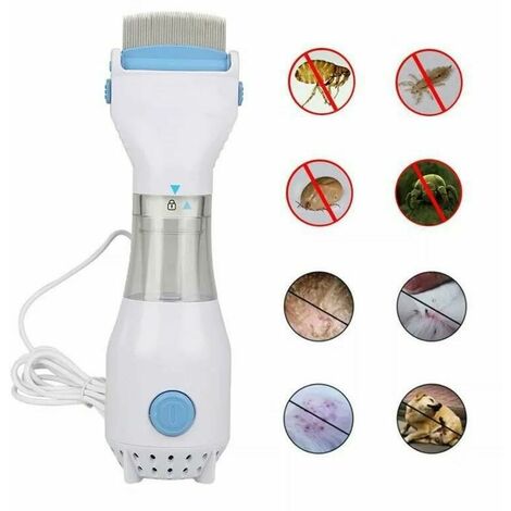 peine eléctrico para pulgas mascota peine para piojos aspirador utilizado para eliminar piojos y pulgas de mascotas gatos y perros 24v / azul + blanco