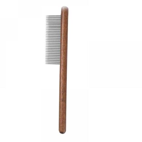 Peine para mascotas, para perros y gatos, elimina pelos sueltos, nudo abierto, peine de madera para mascotas (peine de una hilera con dientes escasos)