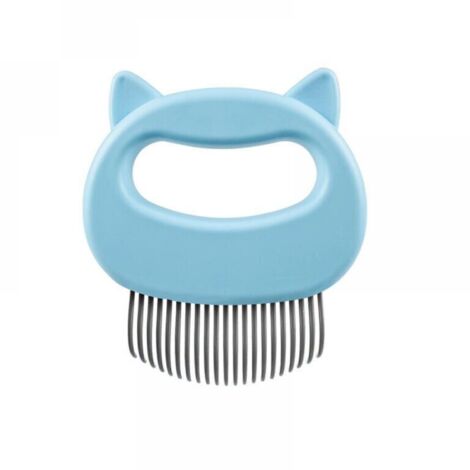 Peine para piojos de mascotas, peine para quitar pelos de perros, peine para quitar orejas de gatos, peine para mascotas, accesorios 9 x 10 cm (azul)