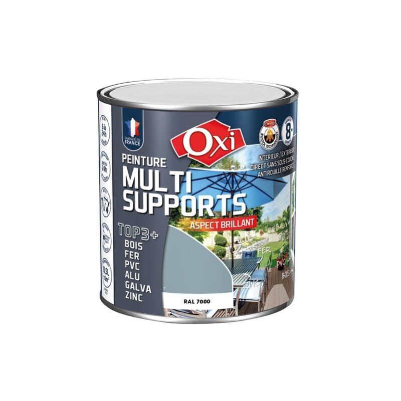 Durieu - oxi - Peinture top 3 bois fer pvc brillant 500ml gris foncé 7000