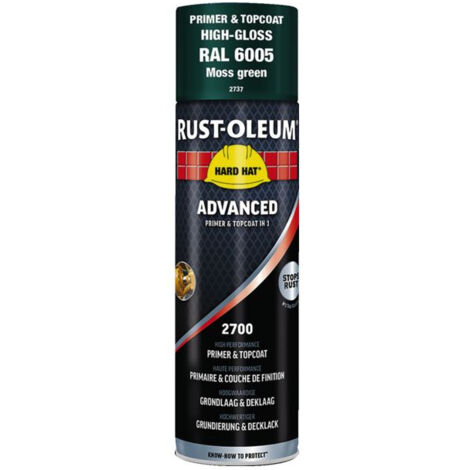 Peinture 2 en 1 : primaire et finition antirouille HARD HAT ADVANCED - 500 ml - bleu gentiane brillant - RUST-OLEUM