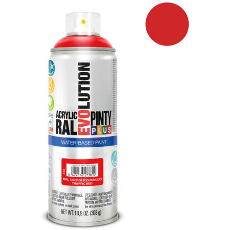 Peinture à base d'eau PintyPlus Evolution - RAL 3020 Rouge Signalisation routière 520cc