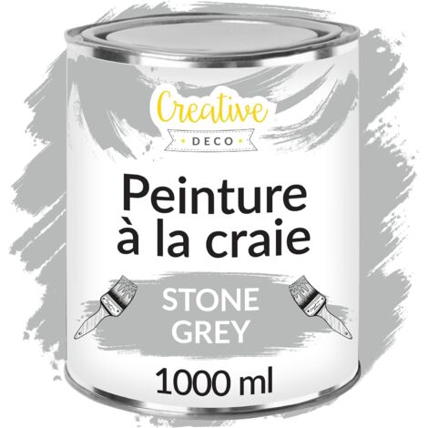 Peinture à la Craie Grise 1L Mat et Lavable pour Meuble Bois