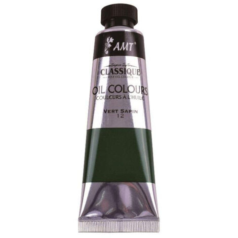 Peinture à l'huile fine en tube vert sapin 45ml - Amt