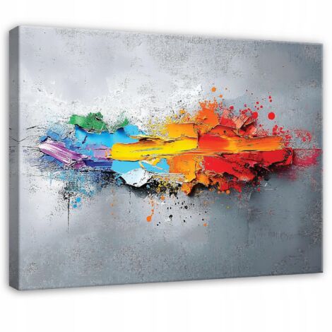 Peinture abstraite couleur grise pour chambre salon cuisine sur toile 100x70