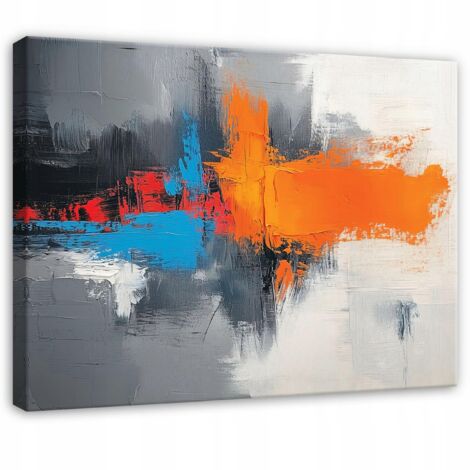 Peinture abstraite couleur grise pour chambre salon sur toile 40x30