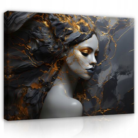 Peinture abstraite femme en marbre sur toile Murale pour salon chambre 60x40