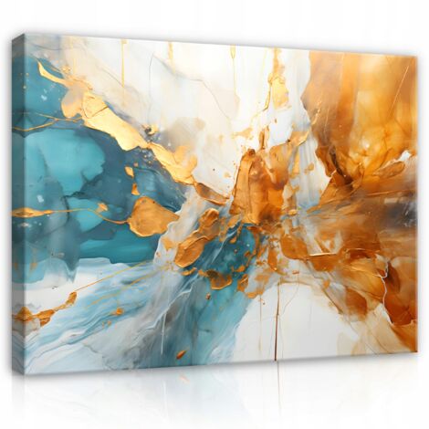 Peinture abstraite marbre sur toile Murale pour chambre salon grand 60x40