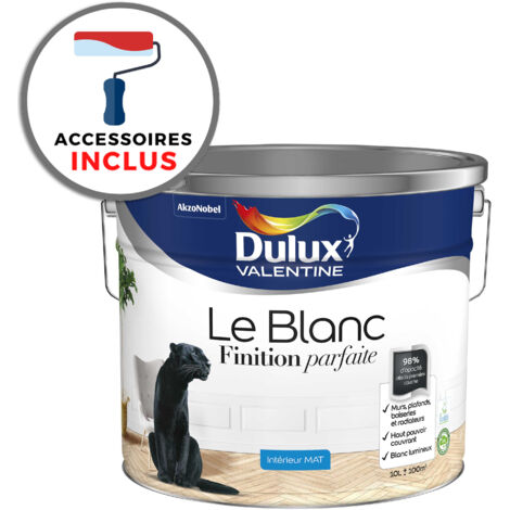 Peinture + accessoires Finition Parfaite Dulux Valentine Mat Blanc 10 L