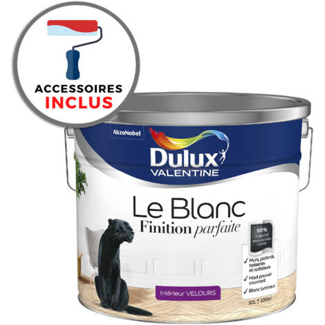 Peinture + accessoires Finition Parfaite Dulux Valentine Velours Blanc 10 L